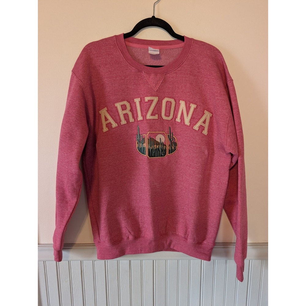 Arizona Crewneck Sweatshirt Women Medium Embroidered Southwest Desert Cactus